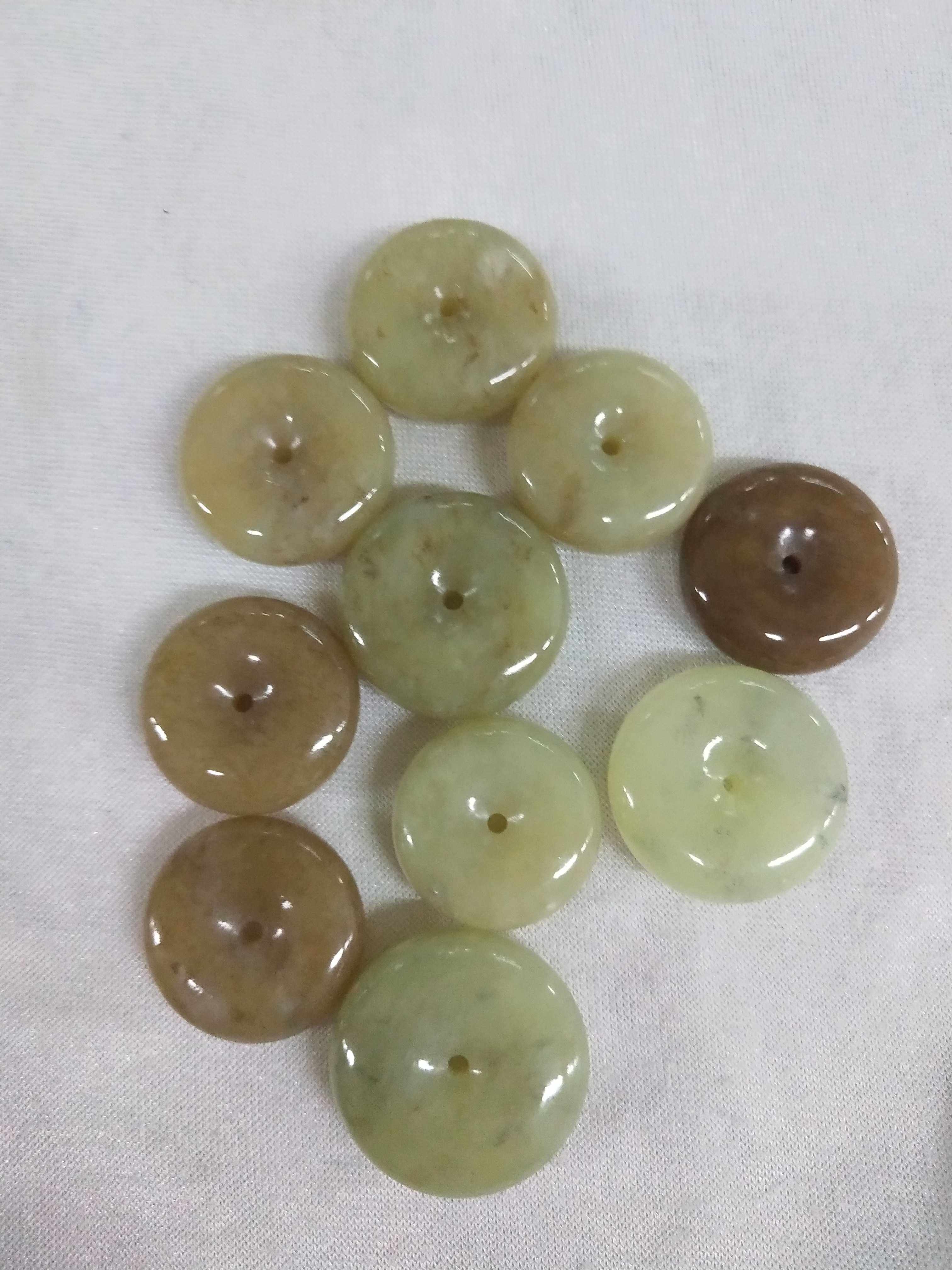 黄白老玉平安扣挂坠吊件毛衣链扣