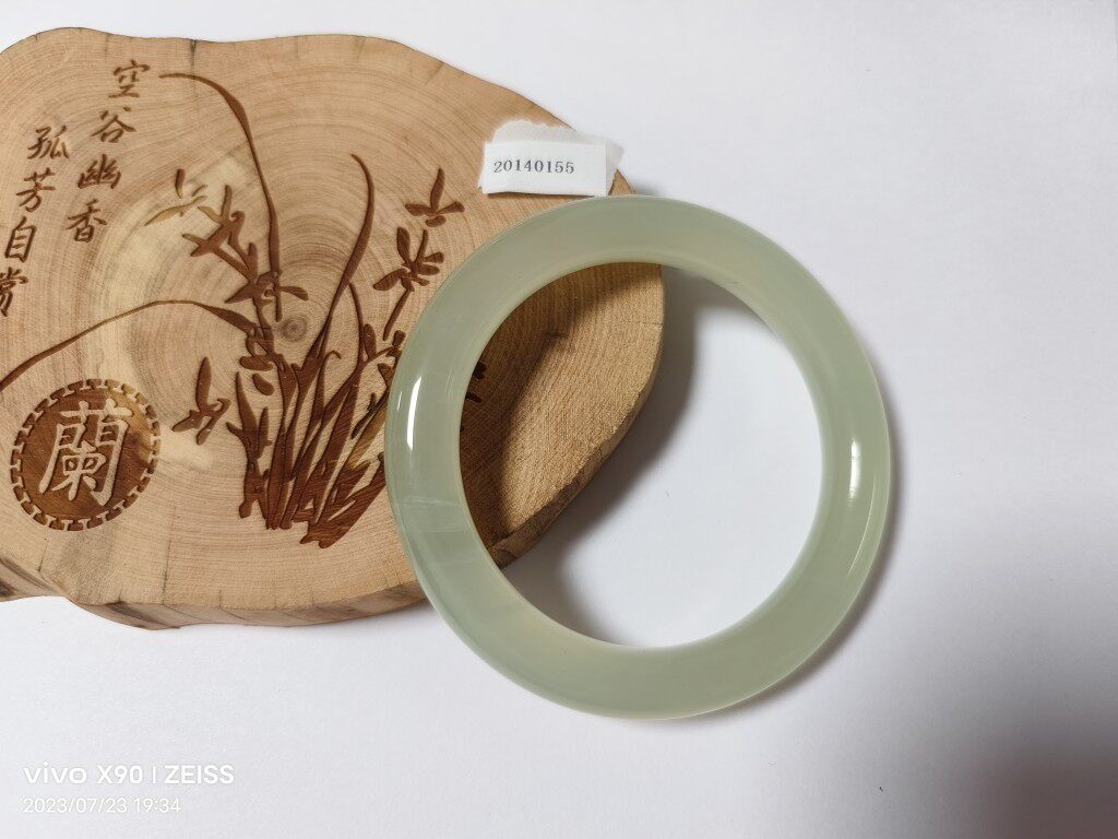 天然玉石岫玉diy 细条手镯饰品手工内径55MM,镯宽1CM