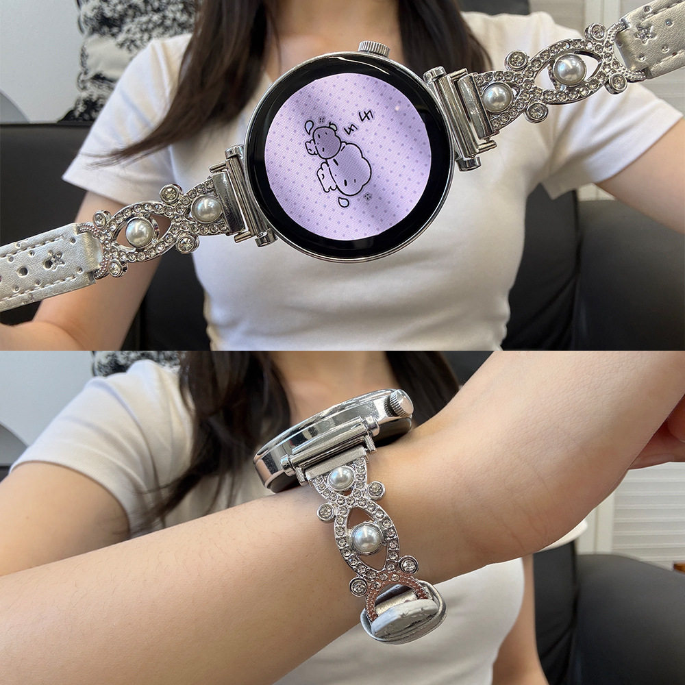 【表带】适用华为手环gt7表带watch6闪粉闪钻双鱼珠轻奢女款腕带