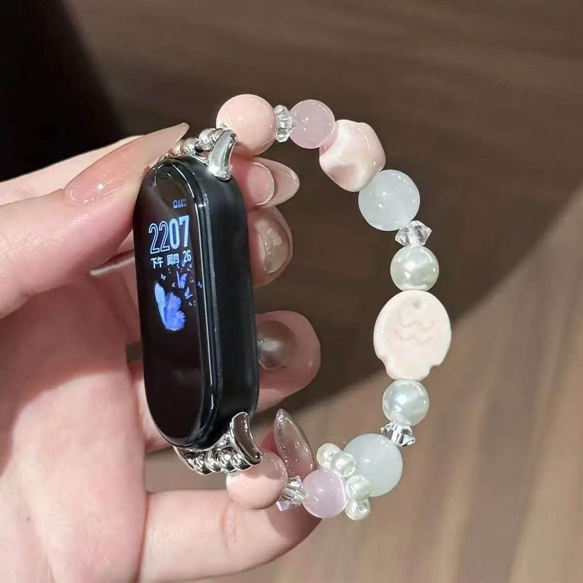 小米9/10nfc表带9pro适用苹果手环S10/11华为fit表链卡通串珠腕带