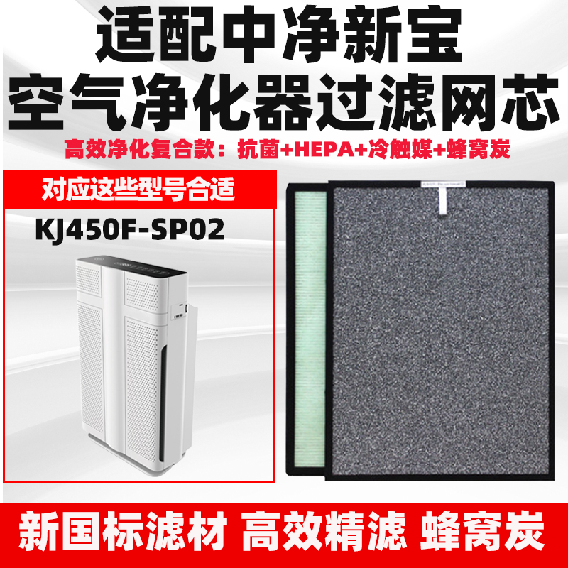 适配SAMPO中净新宝空气净化器滤芯KJ450F-SP02除甲醛霾异味菌滤网