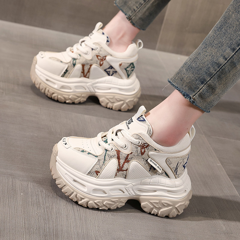 内增高老爹鞋女2026春季新款爆款真皮时尚百搭松糕厚底休闲运动鞋,女鞋,老爹鞋,淘宝优惠券,粉丝福利购,淘宝优惠卷