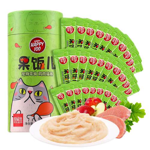 顽皮happy100猫零食 果饭儿鸡肉猫条猫湿粮猫罐头 成幼猫通用猫咪