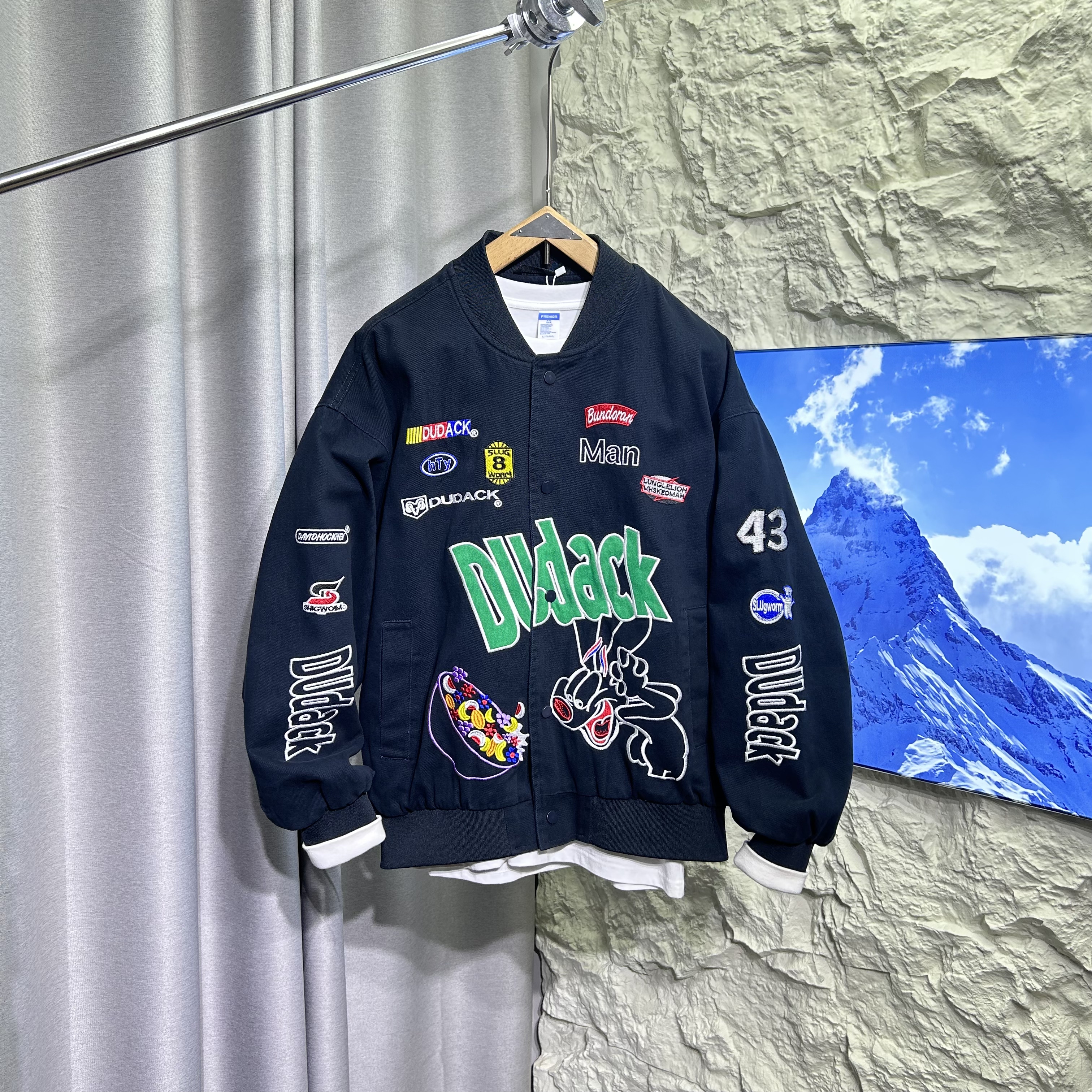 美式复古街头棒球服夹克男士秋冬2026新款机车服港风痞帅情侣外套