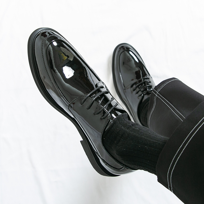 38-46亮面时尚男士皮鞋休闲鞋