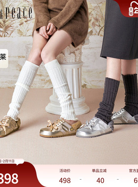 真美诗富贵闲人2024冬季毛绒芭蕾缎带蝴蝶结甜酷勃肯鞋女YZB05CH4