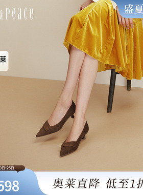 真美诗2025年秋季新款羊绒法式优雅简约尖头高跟鞋单鞋女Y1R02CQ5