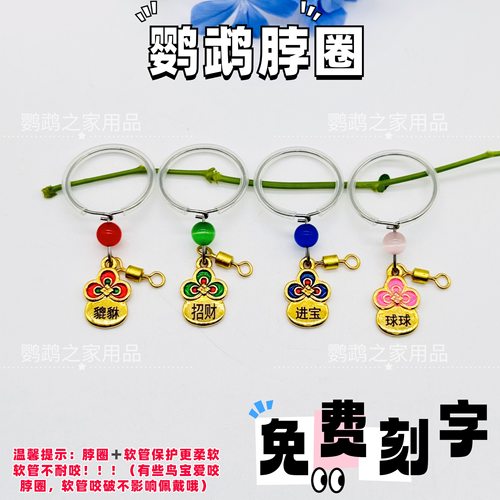 刻字鹦鹉脖套小太阳链子和尚金太阳外出牵引放飞训练牡丹玄凤脖圈