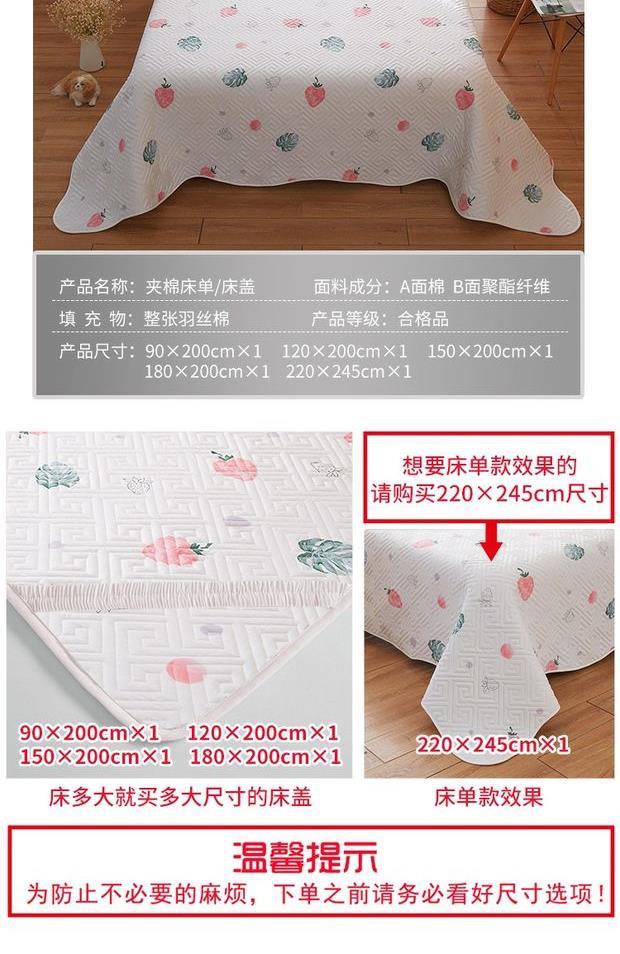Bộ đồ đôi có đệm bông được lót bằng tấm chống trượt có thể giặt bằng máy - Trải giường ga phủ giường