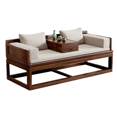 新中式罗汉床乌金实木客厅