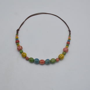 复古潮流国风陶瓷手工编织艺术品风格项链毛衣链小众高级感颈链女