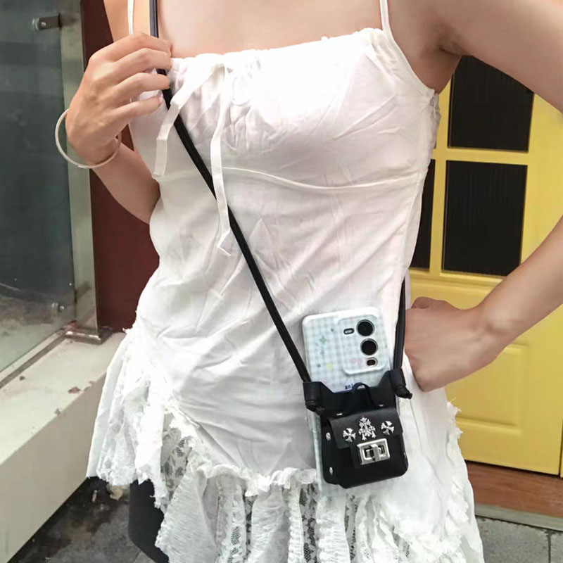 通用手机夹十字架黑色小包腰链长