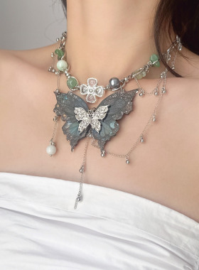 金属蝴蝶项链女锁骨链颈链配饰