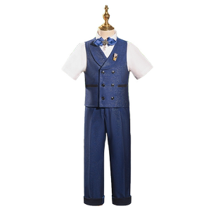 儿童西装套装男童礼服蓝色