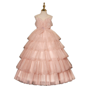 女童晚礼服2025新款洋气儿童公主裙主持人钢琴演出服轻奢小众高端