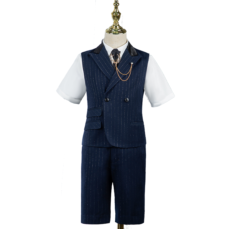 男童礼服夏小西装马甲生日