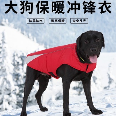 供应跨境狗衣服大型狗衣服冬装大型犬宠物衣服夜间反光宠物狗