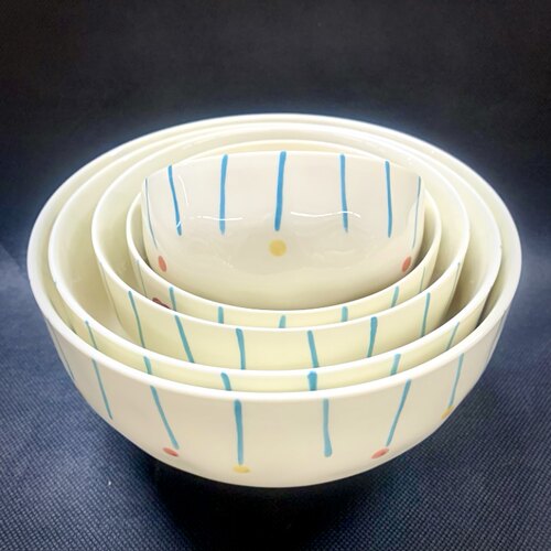 正品晋宝源星芒4.5/5/6/7/8英寸碗米饭碗面碗粥碗釉下彩简约风格