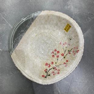 皇冠正品 雪花釉手绘梅花系列8.5英寸变形碗沙拉碗凉菜碗 长金日式