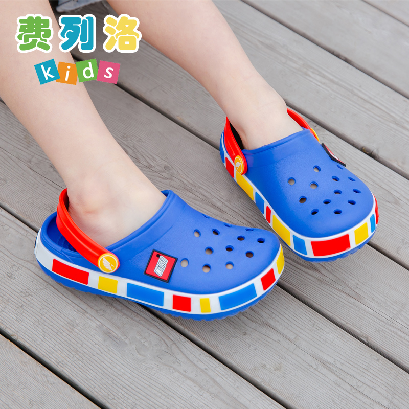 卡通風兒童拖鞋防滑軟底洞洞鞋潮