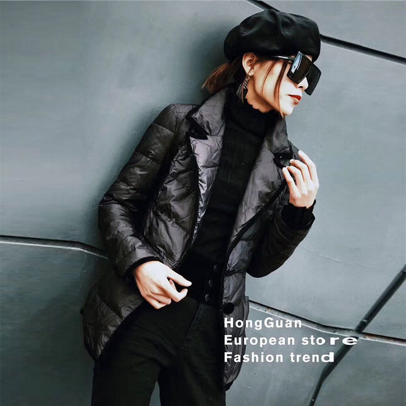 韩国东大门冬装2019新款大码时尚修身显瘦轻薄短款西服领羽绒服女在类目 女装/女士精品, 羽绒服中 - 来自Buy2taobao.com提供专业的淘宝代购服务