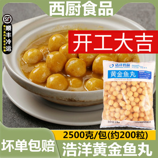 浩洋黄金鱼蛋5斤装冷冻鱼丸香港鱼蛋不配咖喱酱火锅肉丸关东煮
