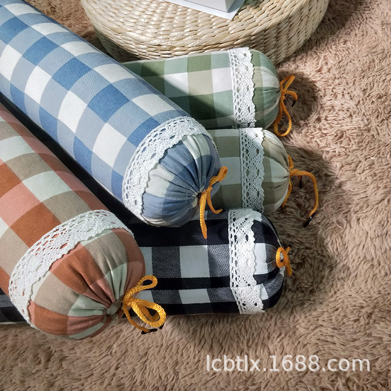 田园风方格糖果枕头套