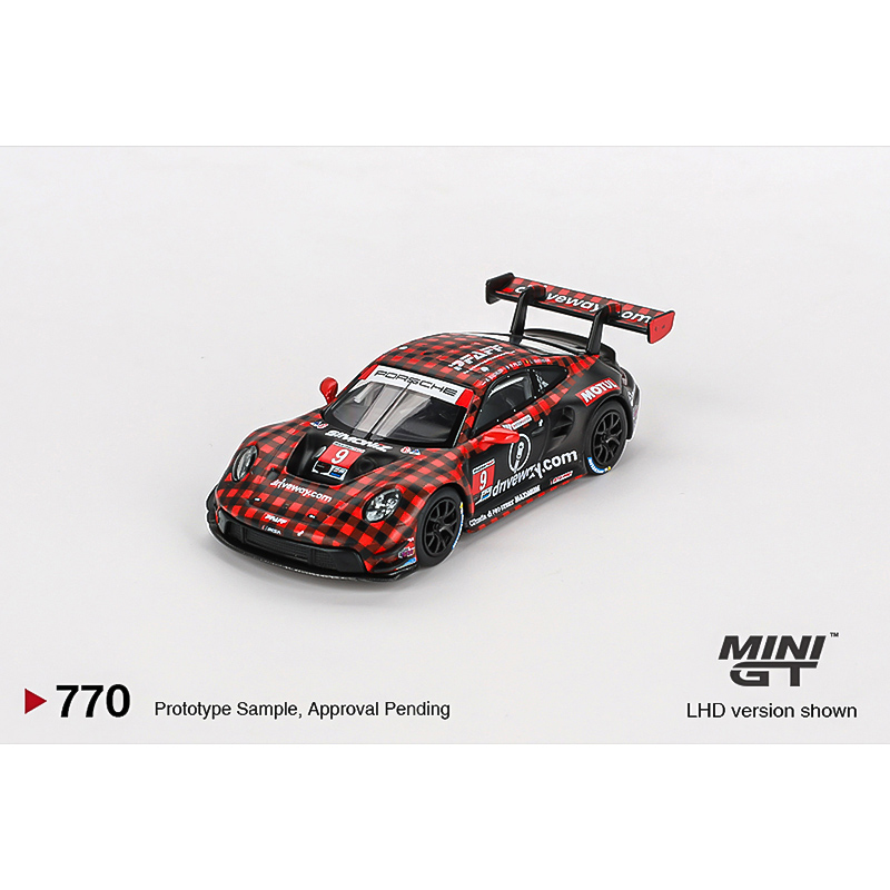 MINIGT车模1:64保时捷911 GT3 R红色合金车模仿真汽车模型收藏