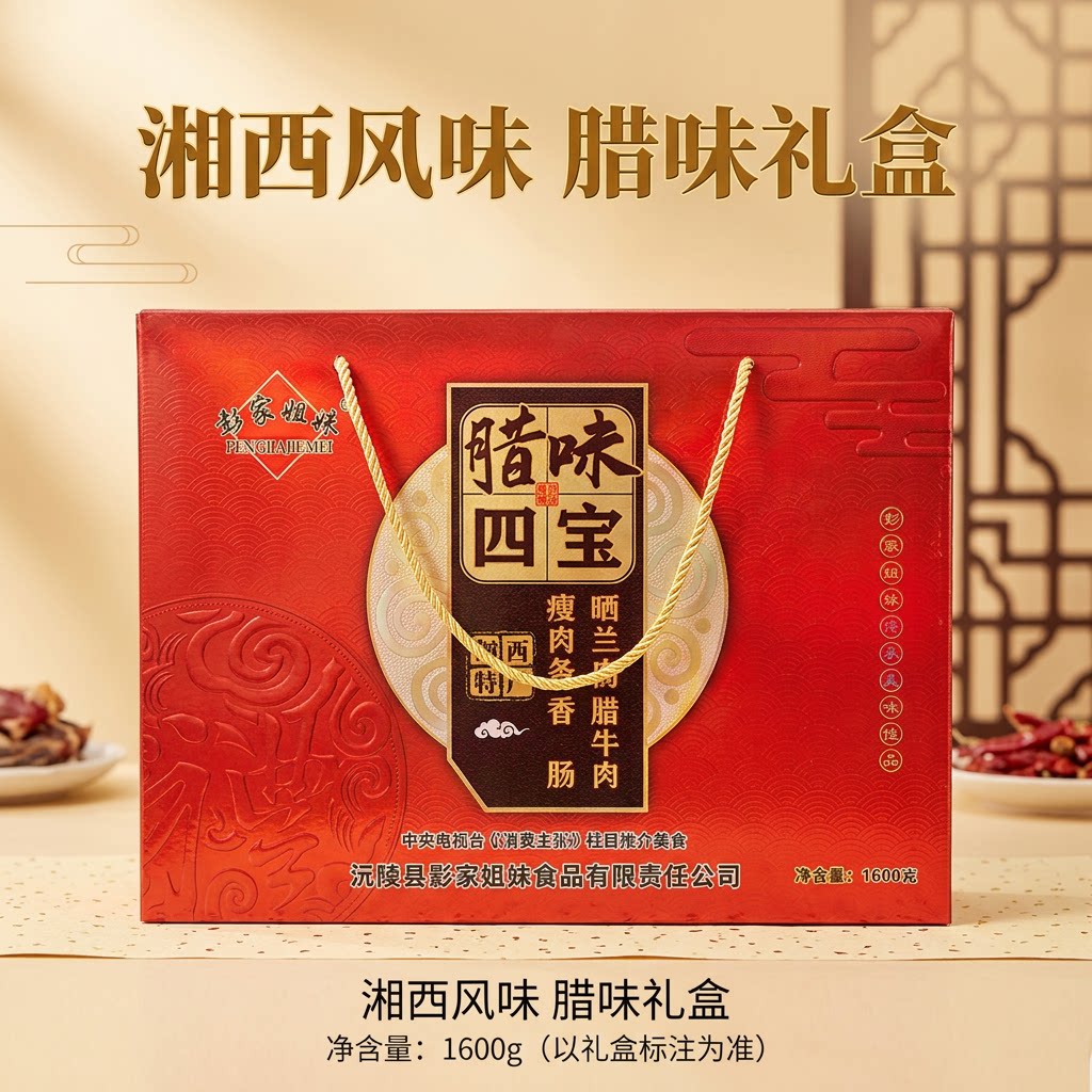 彭家姐妹湘西风味腊味礼盒1600g