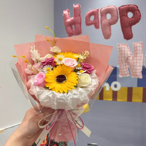 毕业季向日葵香皂花束永生仿真花