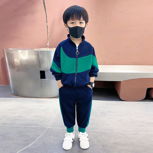 童装男童春装套装2026新款洋气儿童中大童加绒运动春秋季两件套潮