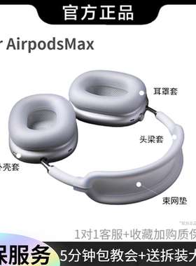 适用苹果新款airpods max保护套透明软壳蓝牙耳机头戴式外壳airpodsmax2耳罩硅胶横头梁apm保护壳装饰四件套