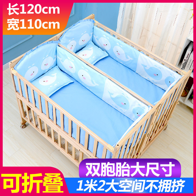 Log Split Twin Baby bed white Mosaic Big bed multi-function solid wood Widen Baby bedin the Diapers/Care/Feeding/Push lathe , Crib/Crib/Cradle/Chair , Crib/Children's beds  category - from Buy2taobao.com to provide professional Taobao agent buy service