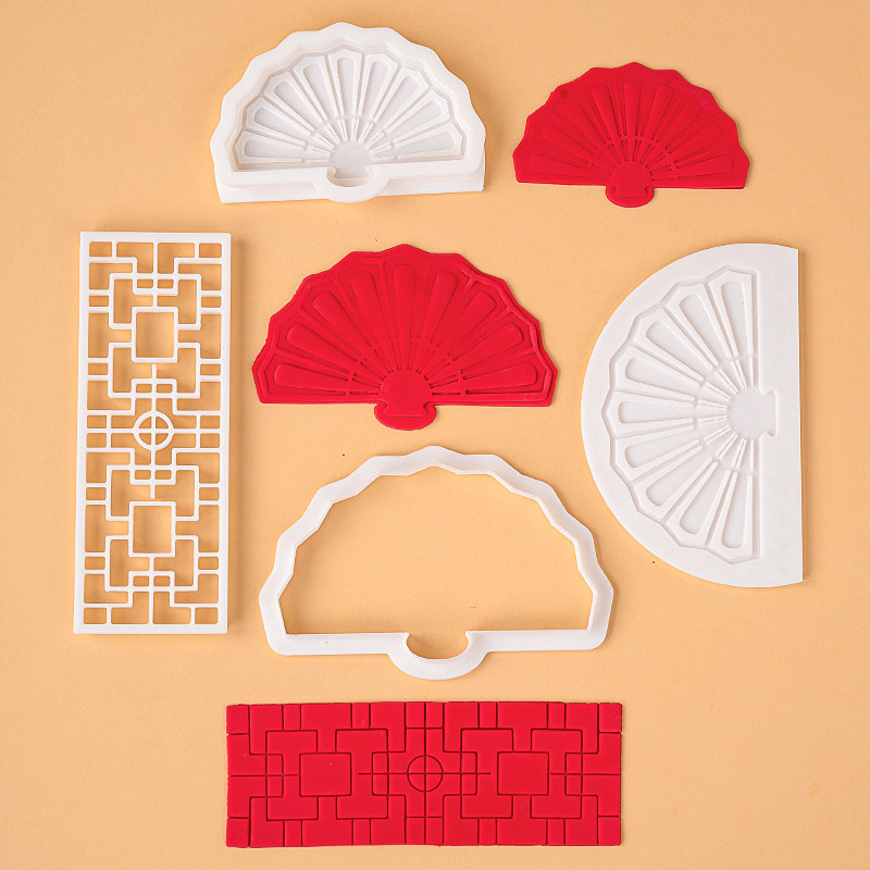 中式屏风塑料切模蛋糕装饰