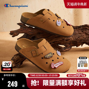 复古包头夏季 Champion冠军拖鞋 洞洞勃肯鞋 新款 女外穿半拖 男25夏季