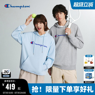 Champion连帽卫衣男2026秋季新款美式字母印花上衣女套头休闲