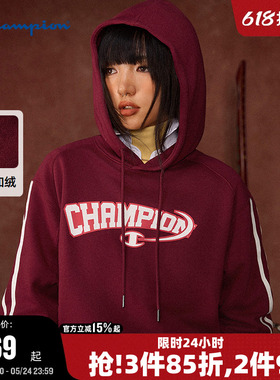 费翔同款[哈利波特联名款]Champion冠军连帽卫衣男25秋季加绒红色