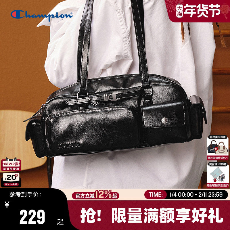 Champion冠军单肩包女25秋冬新款法棍包情侣休闲通勤枕头波士顿包