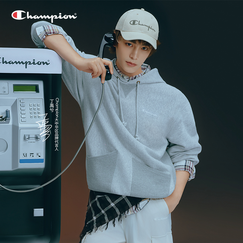 Champion冠军连帽横纹编织卫衣