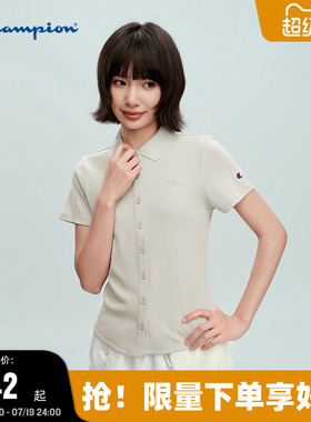 胡静怡同款Champion冠军短袖PT恤OLO衫女2026夏季新款短款修身