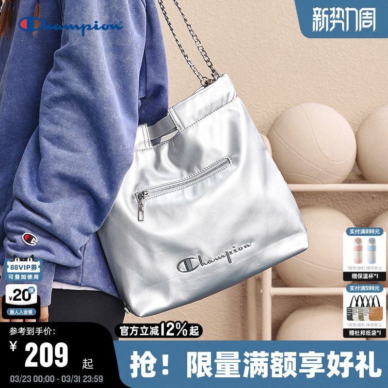 Champion冠军单肩包25秋冬新款垃圾袋双肩包女通勤时尚牛仔手提包