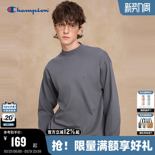 半高领纯棉舒适打底衫 新款 潮牌女 T恤男秋季 Champion冠军长袖
