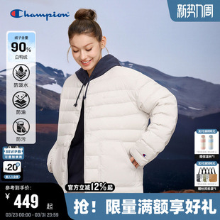 新款 Champion冠军轻薄羽绒服男25冬季 女排骨轻便羽绒外套秋 三防