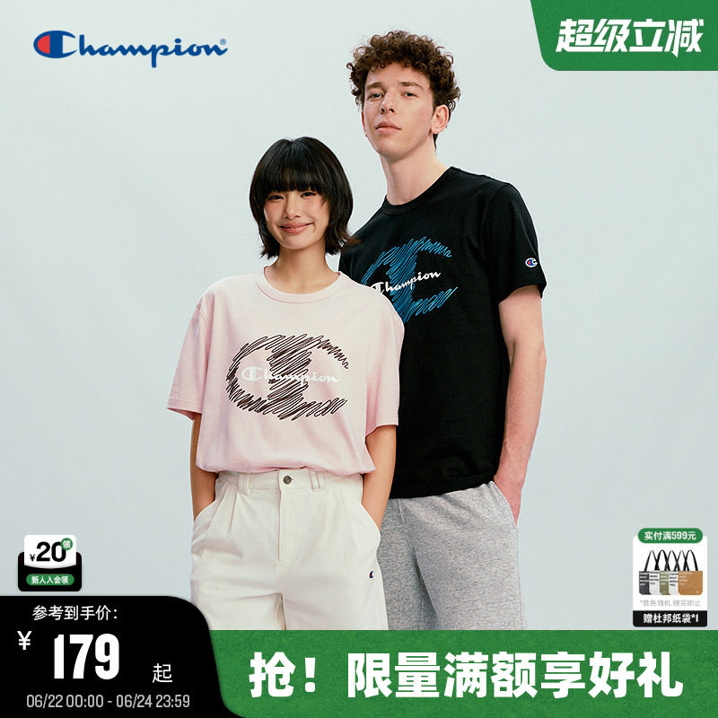 Champion冠军短袖T恤男2026夏季新款纯棉印花logo休