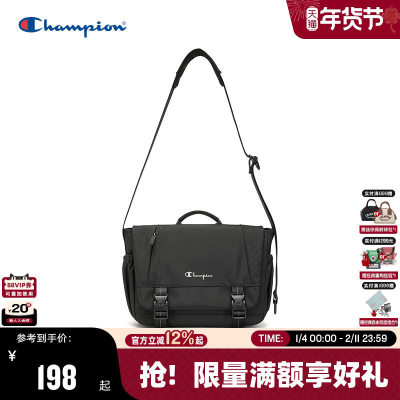 Champion冠军斜挎包2025秋冬新款通勤单肩包女邮差包男休闲电脑包