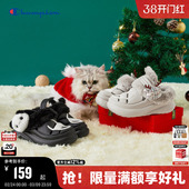 Champion冠军圣诞系列秋冬加绒厚底拖鞋 男女情侣休闲 蘑菇洞洞鞋