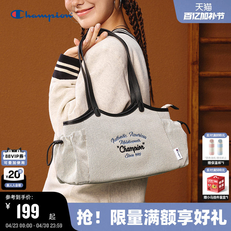 Champion冠军单肩包女2025秋冬新款休闲潮流通勤元宝包时尚托特包