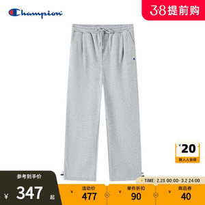 Champion冠军加绒卫裤潮牌加厚2023秋冬美式束脚直筒长裤休闲裤男