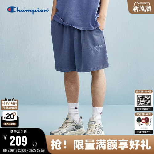 Champion冠军水洗做旧短裤