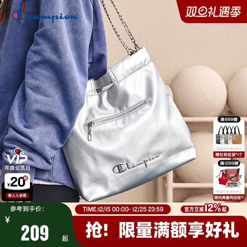 Champion冠军单肩包25秋冬新款垃圾袋双肩包女通勤时尚牛仔手提包
